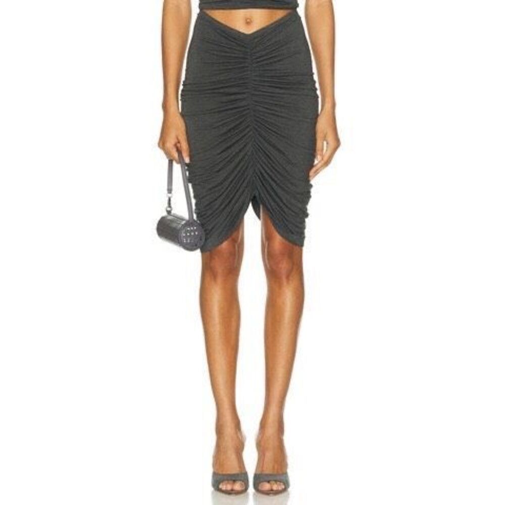 ✨NORMA KAMALI Shirred Mini Grey Sz Small Skirt✨